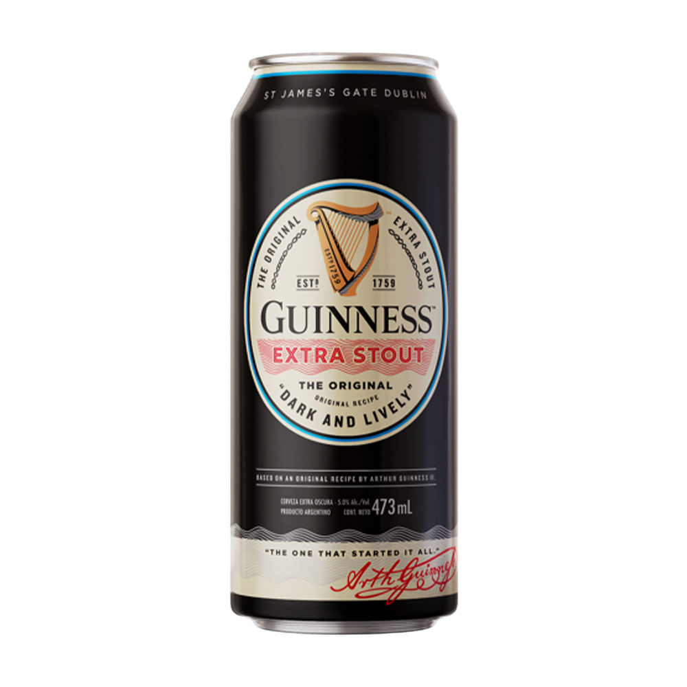 CERVEZA GUINNES EXTRA-STOUT 473ML VOL 5°